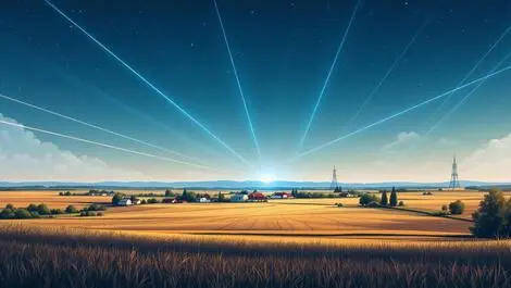 Wireless optical connectivity beams light rural american buildings clear skies