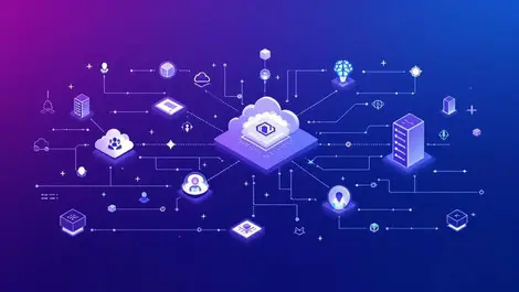 Interconnected cloud servers ai symbols unified network observability