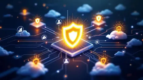 Realistic secure computer network interconnected servers clouds shield protection thwarted threats