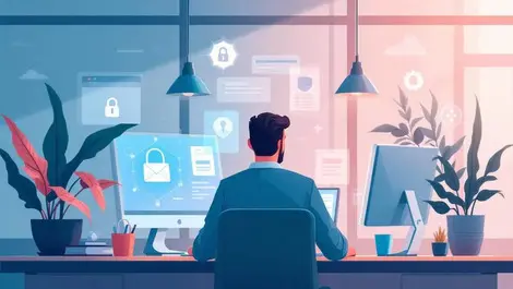 Australian office workspace lawyer digital documents secure data technology efficiency