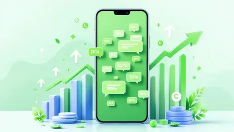 3d smartphone whatsapp chat roi growth arrows optimization