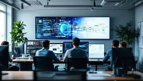 Uk corporate it operations room ai cybersecurity screens team