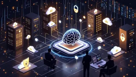 Secure ai data center control room with shielded brain node