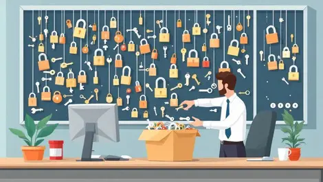 Enterprise security permission sprawl cleanup keys padlocks flat